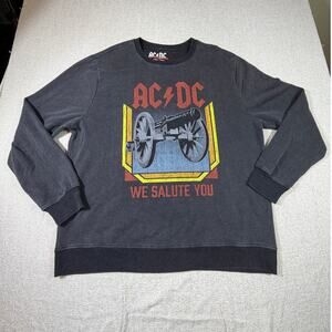 AC/DC Men XL Black Long Sleeve Graphic Print Band Rock NWT Grunge Sweatshirt